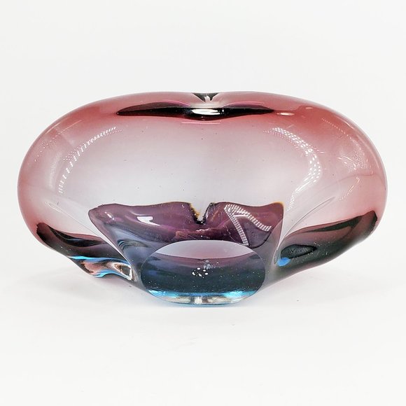 Murano Glass Bowl Ameythyst & Blue Sommerso Small Bowl Mid-Century Modern 1960s - Picture 6 of 7